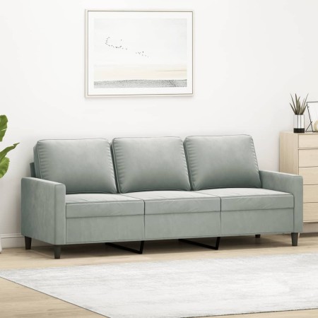 Sofá de 3 plazas terciopelo gris claro 180 cm de , Sofás - Ref: Foro24-359209, Precio: 306,47 €, Descuento: %