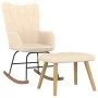 Rocking chair with footrest in cream fabric by , Rocking chairs - Ref: Foro24-327624, Price: 134,69 €, Discount: %