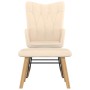 Silla mecedora con reposapiés tela color crema de , Mecedoras - Ref: Foro24-327624, Precio: 136,49 €, Descuento: %