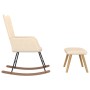 Silla mecedora con reposapiés tela color crema de , Mecedoras - Ref: Foro24-327624, Precio: 136,49 €, Descuento: %