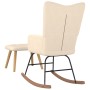 Silla mecedora con reposapiés tela color crema de , Mecedoras - Ref: Foro24-327624, Precio: 136,49 €, Descuento: %