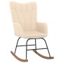 Silla mecedora con reposapiés tela color crema de , Mecedoras - Ref: Foro24-327624, Precio: 136,49 €, Descuento: %