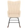 Silla mecedora con reposapiés tela color crema de , Mecedoras - Ref: Foro24-327624, Precio: 136,49 €, Descuento: %