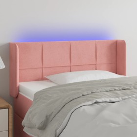 Cabecero con LED de terciopelo rosa 83x16x78/88 cm de , Cabeceros y pies de cama - Ref: Foro24-3123271, Precio: 51,16 €, Desc...