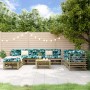 Juego de muebles de jardín 9 pzas madera de pino impregnada de , Conjuntos de jardín - Ref: Foro24-3186304, Precio: 520,98 €,...