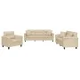 Sofa set with cushions 3 pieces cream microfiber fabric by , Sofas - Ref: Foro24-3202306, Price: 847,18 €, Discount: %