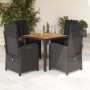 Set de muebles jardín 5 pzas con cojines ratán sintético negro en Conjuntos de jardín | Comprar online en Foru.es