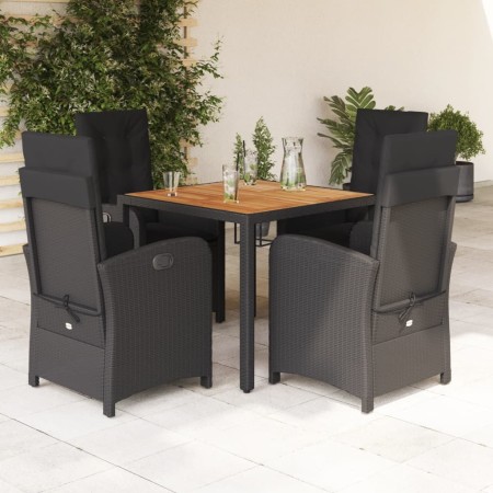 Set de muebles jardín 5 pzas con cojines ratán sintético negro en Conjuntos de jardín | Comprar online en Foru.es