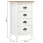 Mesita de noche Hill madera maciza de pino blanco 46x35x49,5 cm de , Aparadores - Ref: Foro24-288914, Precio: 105,85 €, Descu...