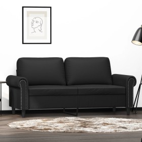 Sofá de 2 plazas de cuero sintético negro 140 cm de , Sofás - Ref: Foro24-359504, Precio: 209,66 €, Descuento: %