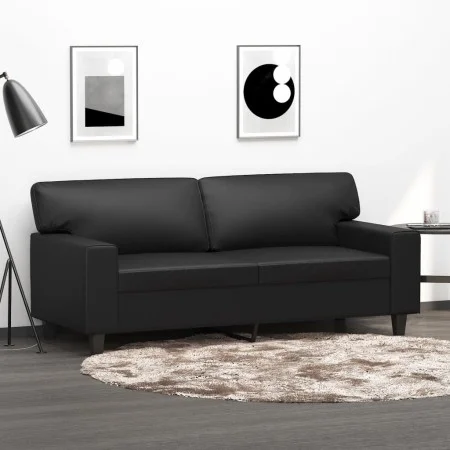 2-seater sofa in black synthetic leather 140 cm by , Sofas - Ref: Foro24-359417, Price: 242,70 €, Discount: %