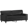 2-seater sofa in black synthetic leather 140 cm by , Sofas - Ref: Foro24-359417, Price: 242,70 €, Discount: %