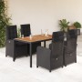 Set de muebles jardín 5 pzas con cojines ratán sintético negro en Conjuntos de jardín | Comprar online en Foru.es