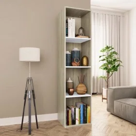 Estantería libros madera contrachapada blanco roble 36x30x143cm de , Librerías y estanterías - Ref: Foro24-800149, Precio: 53...