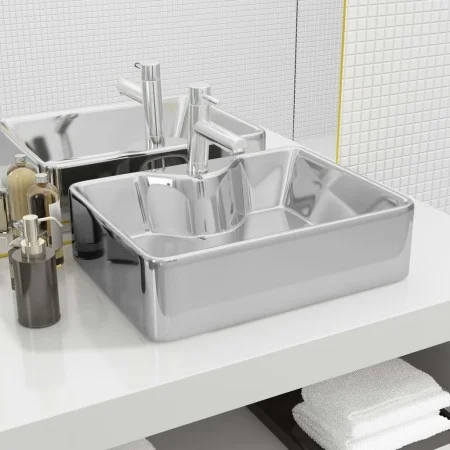 Washbasin with tap hole 48x37x13.5 cm ceramic silver by vidaXL, Sinks - Ref: Foro24-143485, Price: 70,92 €, Discount: %