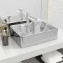 Lavabo con orificio para grifo 48x37x13,5 cm cerámica plateado de vidaXL, Lavabos - Ref: Foro24-143485, Precio: 70,92 €, Desc...