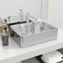 Lavabo con orificio para grifo 48x37x13,5 cm cerámica plateado de vidaXL, Lavabos - Ref: Foro24-143485, Precio: 71,77 €, Desc...