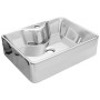Lavabo con orificio para grifo 48x37x13,5 cm cerámica plateado de vidaXL, Lavabos - Ref: Foro24-143485, Precio: 71,77 €, Desc...