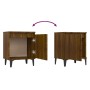 Mesita de noche con patas de metal marrón roble 40x30x50 cm de vidaXL, Mesitas de noche - Ref: Foro24-813120, Precio: 34,85 €...