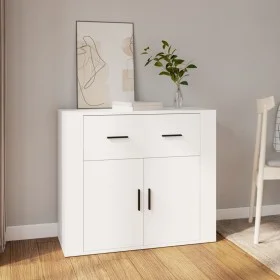 Aparador de madera contrachapada blanco 80x33x70 cm de , Aparadores - Ref: Foro24-816568, Precio: 90,77 €, Descuento: %