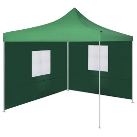 Cenador plegable con 2 paredes verde 3x3 m de vidaXL, Carpas y cenadores - Ref: Foro24-44962, Precio: 162,88 €, Descuento: %