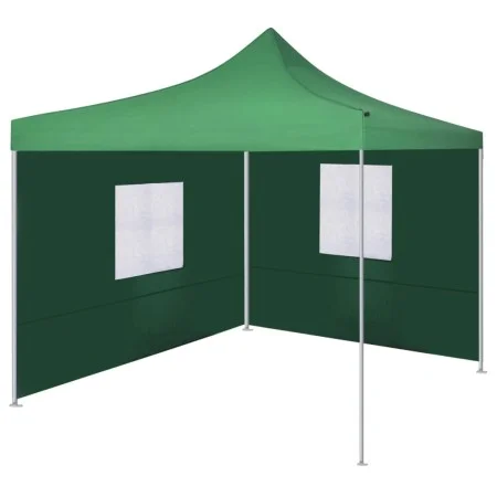 Cenador plegable con 2 paredes verde 3x3 m de vidaXL, Carpas y cenadores - Ref: Foro24-44962, Precio: 162,88 €, Descuento: %