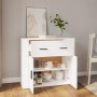 Aparador de madera contrachapada blanco 80x33x70 cm de , Aparadores - Ref: Foro24-816568, Precio: 92,23 €, Descuento: %