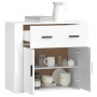Aparador de madera contrachapada blanco 80x33x70 cm de , Aparadores - Ref: Foro24-816568, Precio: 92,23 €, Descuento: %