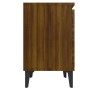 Mesita de noche con patas de metal marrón roble 40x30x50 cm de vidaXL, Mesitas de noche - Ref: Foro24-813120, Precio: 34,85 €...