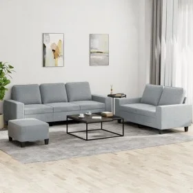 Juego de sofás 3 piezas tela gris claro de , Sofás - Ref: Foro24-3201906, Precio: 504,35 €, Descuento: %