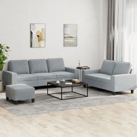 Dreiteiliges Sofaset in hellem Grau aus Stoff. von , Sofas - Ref: Foro24-3201906, Preis: 504,35 €, Rabatt: %