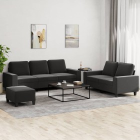 Juego de sofás 3 piezas tela negro de , Sofás - Ref: Foro24-3201910, Precio: 542,81 €, Descuento: %