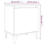 Mesita de noche con patas de metal marrón roble 40x30x50 cm de vidaXL, Mesitas de noche - Ref: Foro24-813120, Precio: 34,85 €...