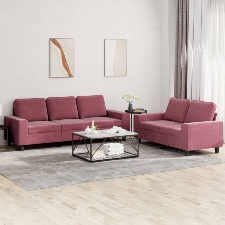 Juego de sofás 2 piezas tela rojo tinto de , Sofás - Ref: Foro24-3201904, Precio: 462,60 €, Descuento: %