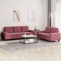 Juego de sofás 2 piezas tela rojo tinto de , Sofás - Ref: Foro24-3201904, Precio: 462,60 €, Descuento: %