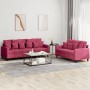 Juego de sofás con cojines 2 piezas terciopelo rojo tinto de , Sofás - Ref: Foro24-3201724, Precio: 480,66 €, Descuento: %