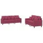 Juego de sofás con cojines 2 piezas terciopelo rojo tinto de , Sofás - Ref: Foro24-3201724, Precio: 460,13 €, Descuento: %