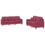 Juego de sofás con cojines 2 piezas terciopelo rojo tinto de , Sofás - Ref: Foro24-3201724, Precio: 480,66 €, Descuento: %
