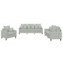 Juego de sofás con cojines 3 piezas terciopelo gris claro de , Sofás - Ref: Foro24-3201680, Precio: 556,62 €, Descuento: %