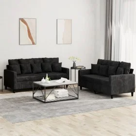 Zweiteiliges Sofaset mit schwarzen Samtkissen. von , Sofas - Ref: Foro24-3201705, Preis: 417,06 €, Rabatt: %