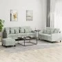 Juego de sofás con cojines 3 piezas terciopelo gris claro de , Sofás - Ref: Foro24-3201730, Precio: 522,68 €, Descuento: %
