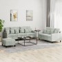 Juego de sofás con cojines 3 piezas terciopelo gris claro de , Sofás - Ref: Foro24-3201730, Precio: 476,85 €, Descuento: %