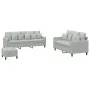 Juego de sofás con cojines 3 piezas terciopelo gris claro de , Sofás - Ref: Foro24-3201730, Precio: 522,68 €, Descuento: %
