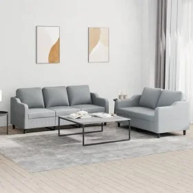 Juego de sofás con cojines 2 piezas tela gris claro de , Sofás - Ref: Foro24-3201834, Precio: 464,77 €, Descuento: %