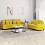 Juego de sofás con cojines 2 piezas terciopelo amarillo de , Sofás - Ref: Foro24-3201726, Precio: 441,71 €, Descuento: %