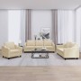 Juego de sofás con cojines 3 piezas tela crema de , Sofás - Ref: Foro24-3201772, Precio: 656,49 €, Descuento: %