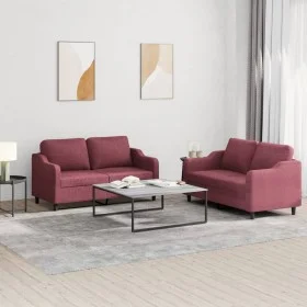 Juego de sofás con cojines 2 piezas tela rojo tinto de , Sofás - Ref: Foro24-3201808, Precio: 405,05 €, Descuento: %