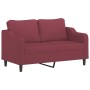 Juego de sofás con cojines 2 piezas tela rojo tinto de , Sofás - Ref: Foro24-3201808, Precio: 410,67 €, Descuento: %