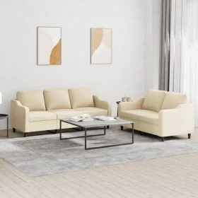 Juego de sofás con cojines 2 piezas tela crema de , Sofás - Ref: Foro24-3201836, Precio: 508,78 €, Descuento: %