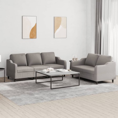 Juego de sofás con cojines 2 piezas tela gris taupe de , Sofás - Ref: Foro24-3201841, Precio: 467,45 €, Descuento: %